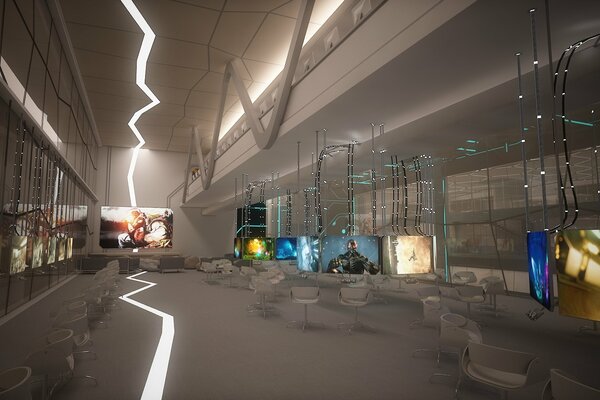 Habitación oscura con electrodomésticos