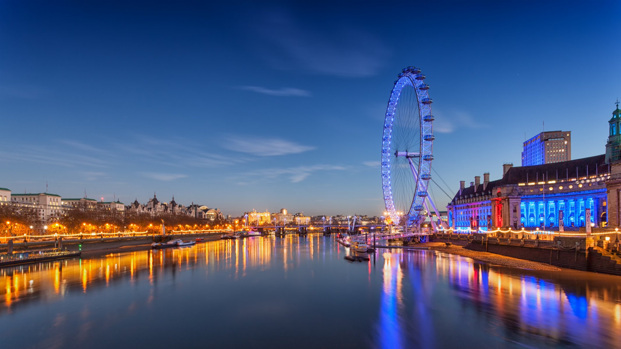 inglaterra londres london eye río luces cielo nubes