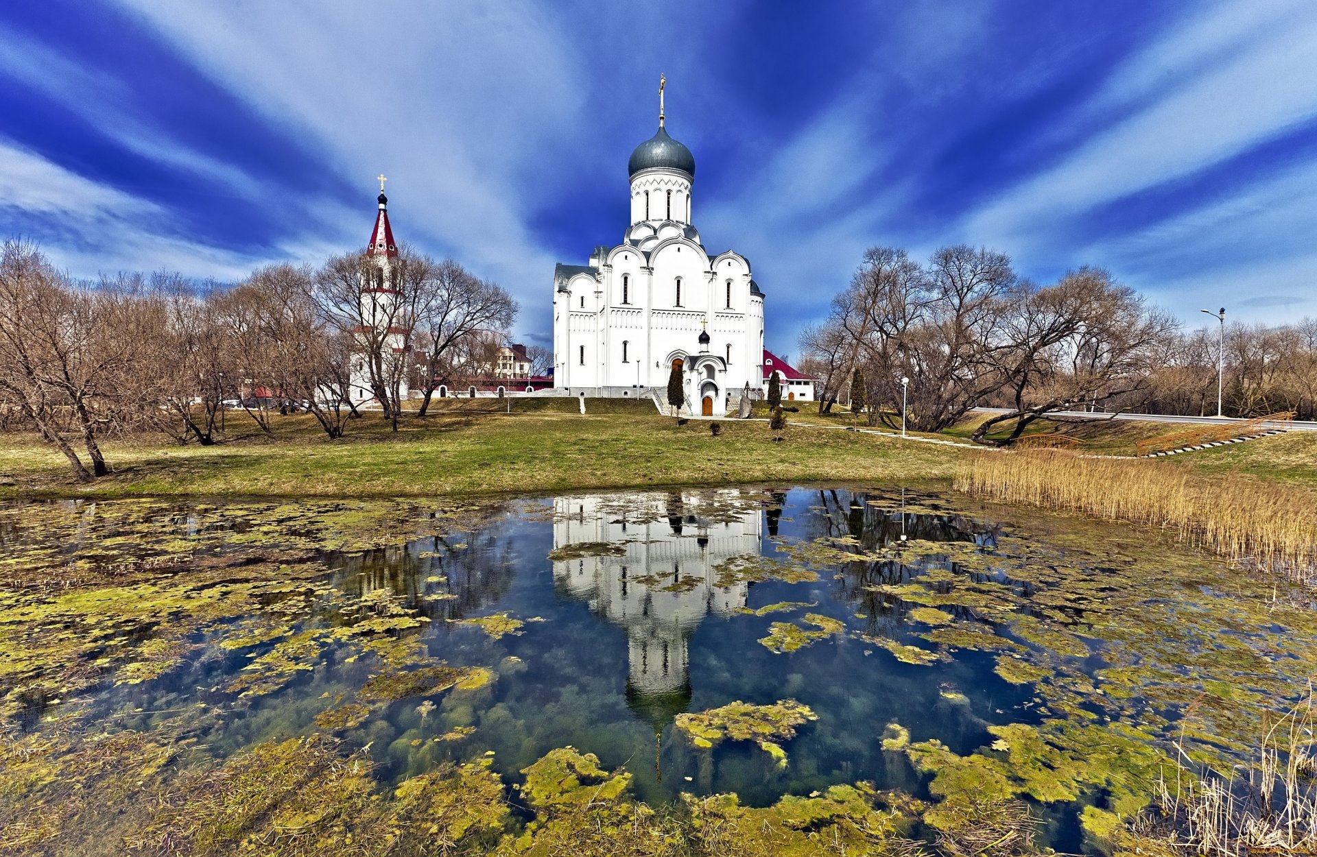 minsk república de belarús iglesia de san patricio bielorrusia árboles naturaleza