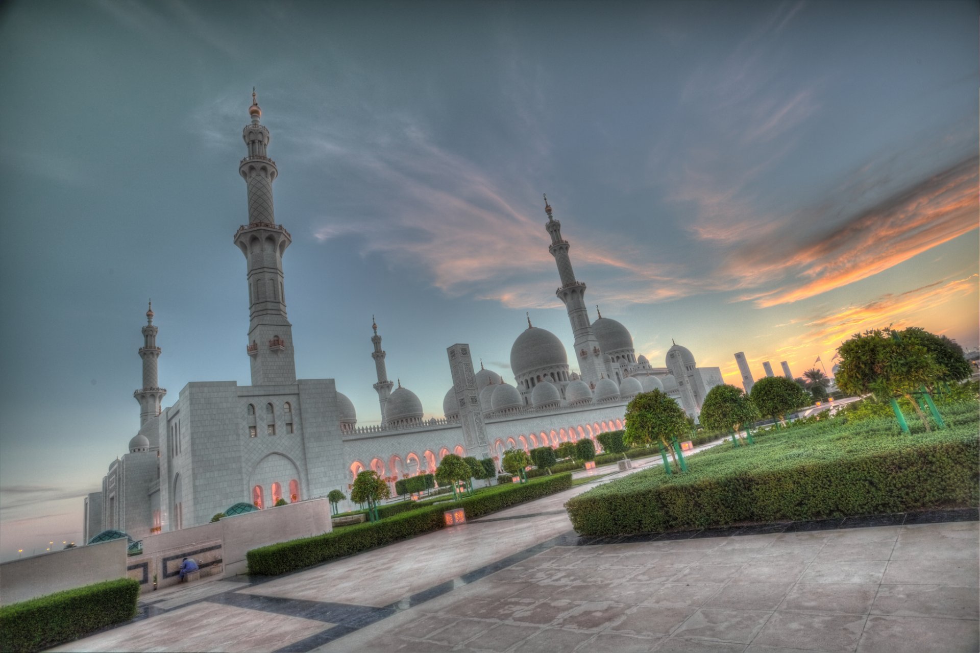 mezquita sheikh zayed abu dhabi emiratos árabes unidos mezquita sheikh zayed puesta de sol