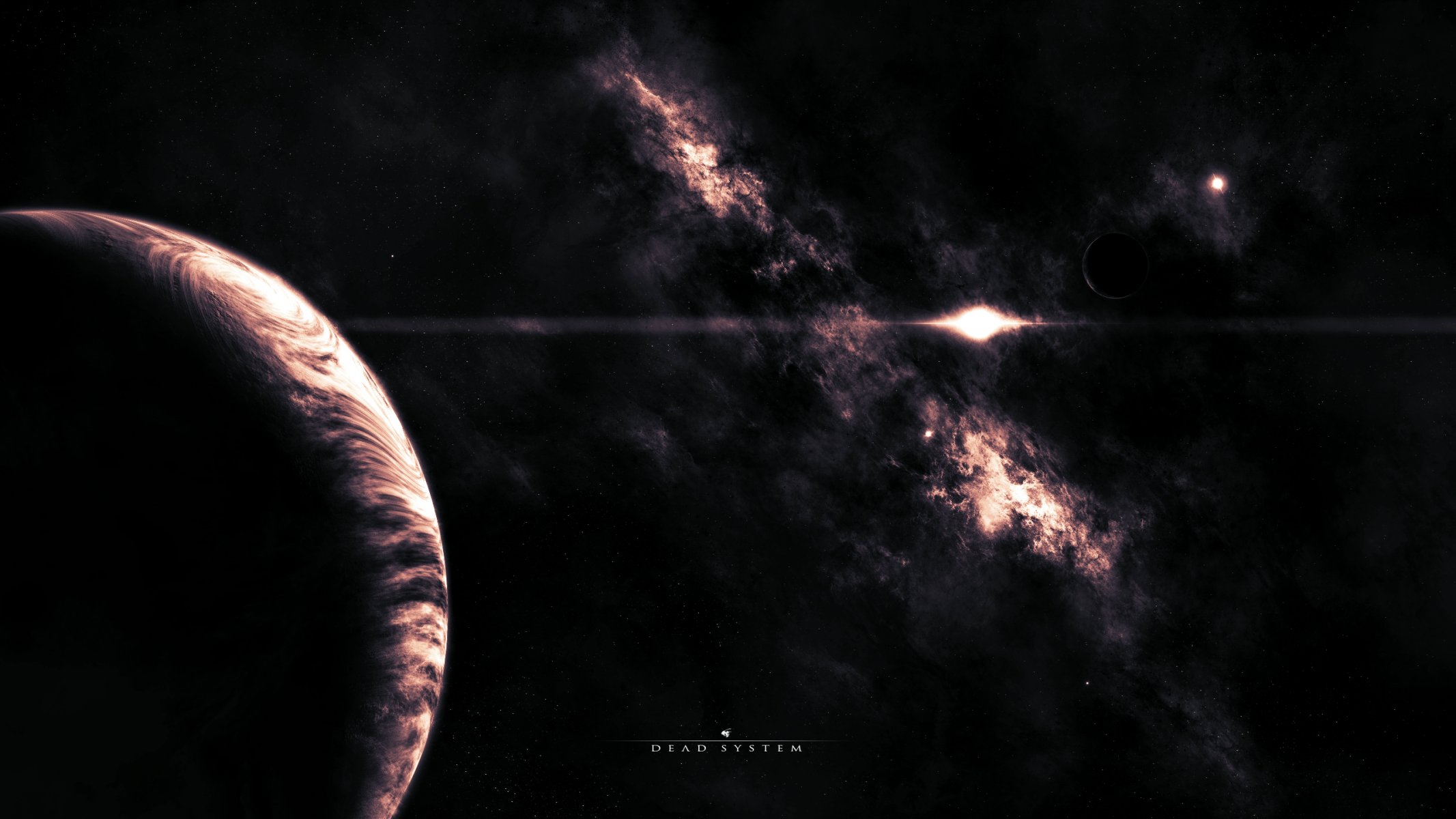 muerto sistema espacio planeta satélite nebulosa