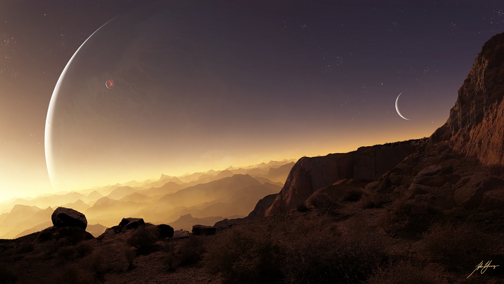 terraspace arte rocas planetas estrellas