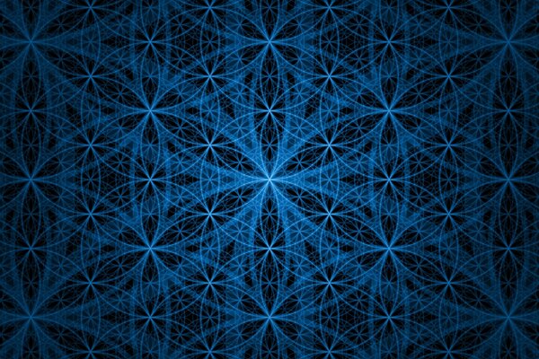 Bordados. Mandala azul sobre fondo negro
