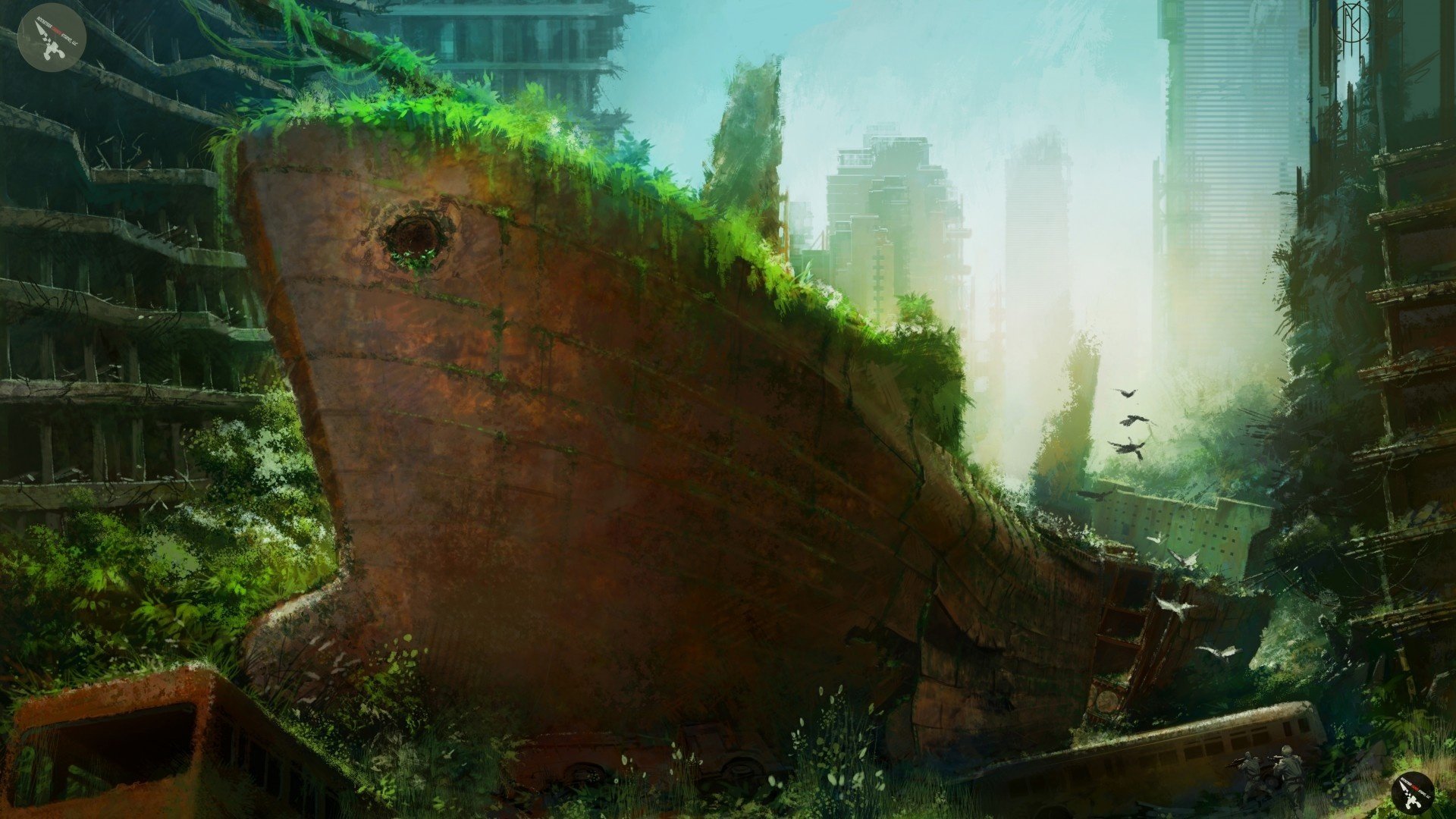 nave postapocalypse naturaleza