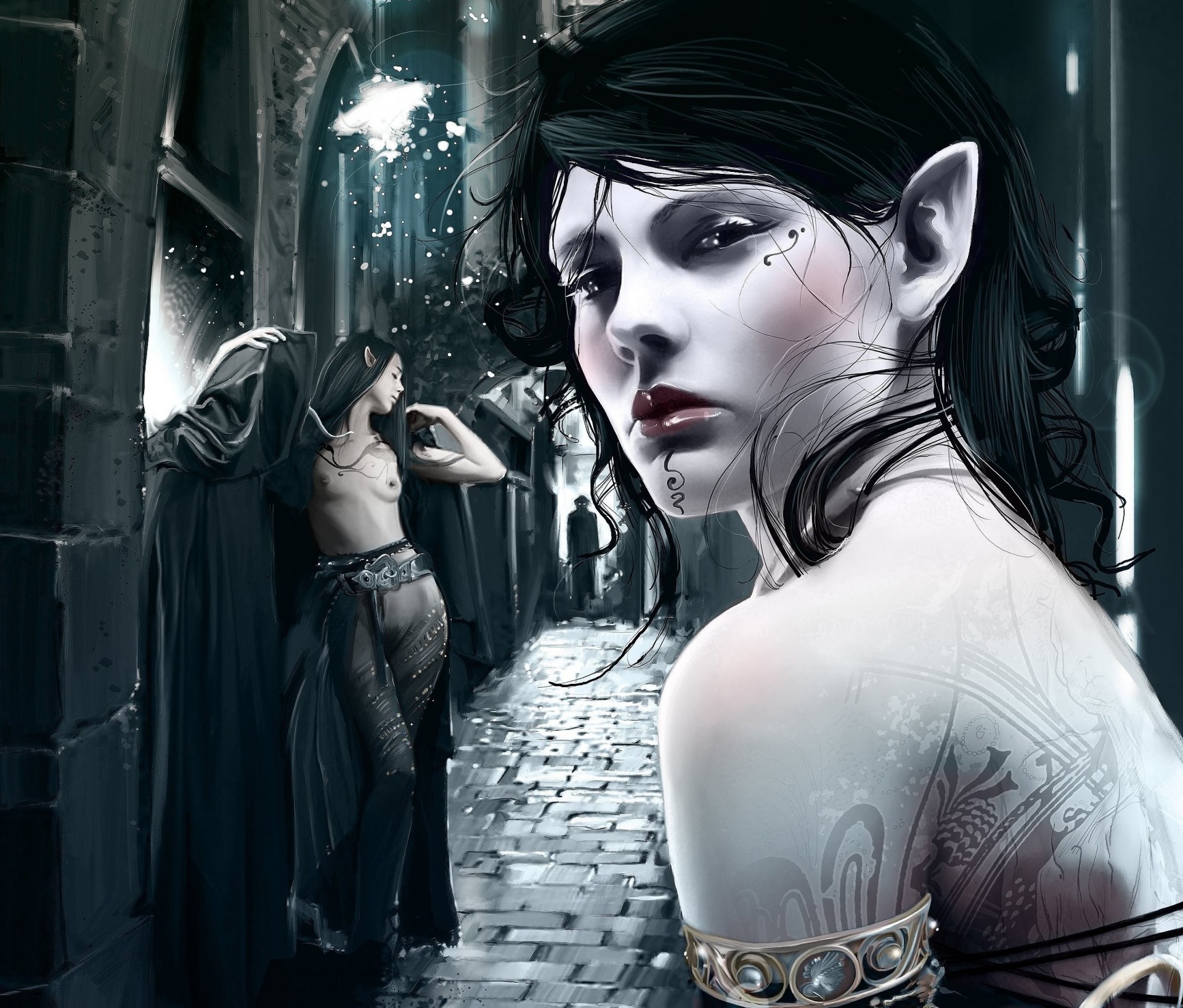 arte chica calle patrones vista atrás ficción