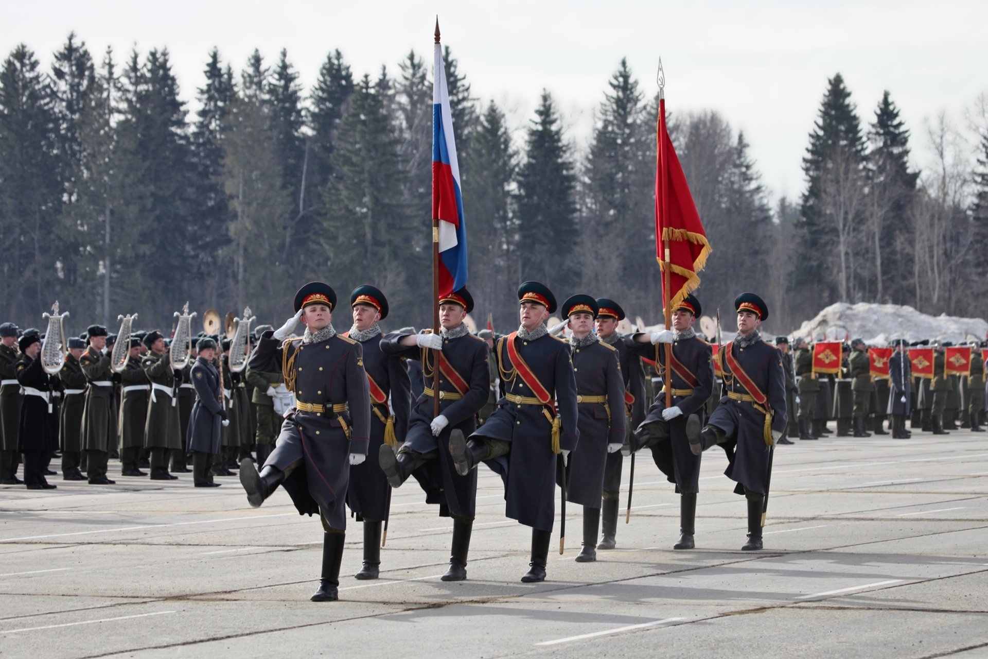 desfile militar marcha bandera honor rusia