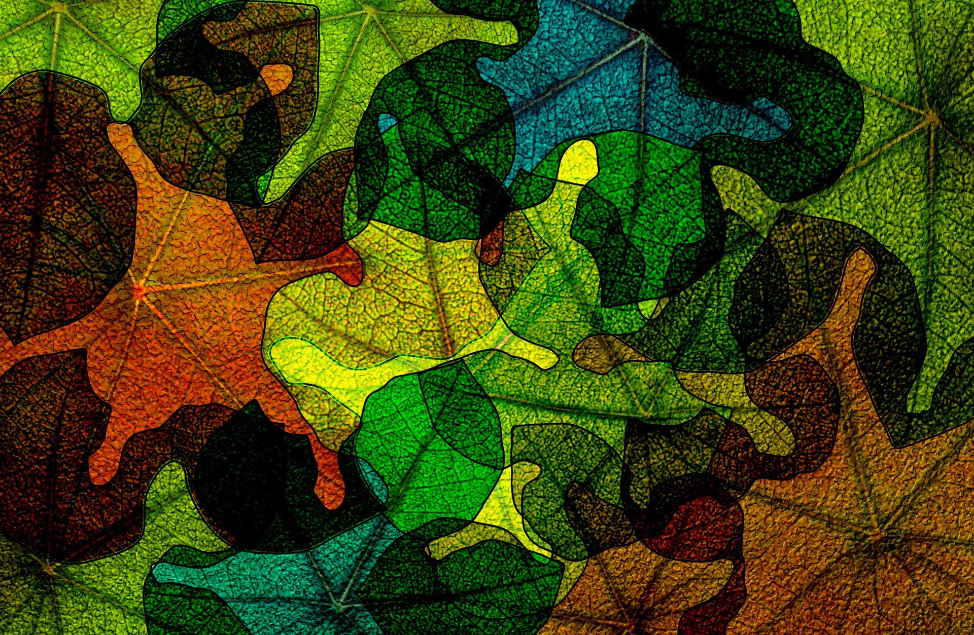 vidrieras otoño papel pintado vidrio color abstracción hojas