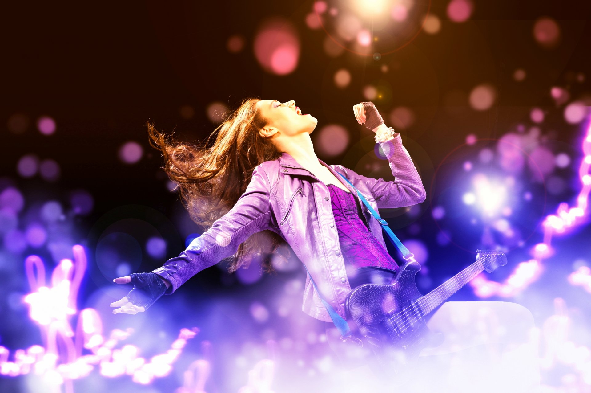 chica guitarra música rock