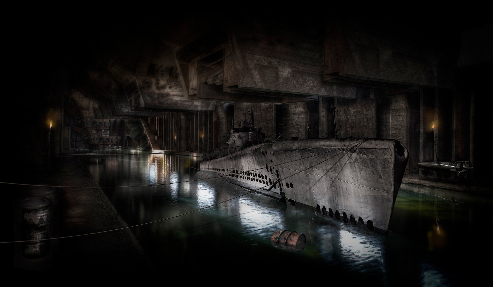 submarino submarino muelle refugio