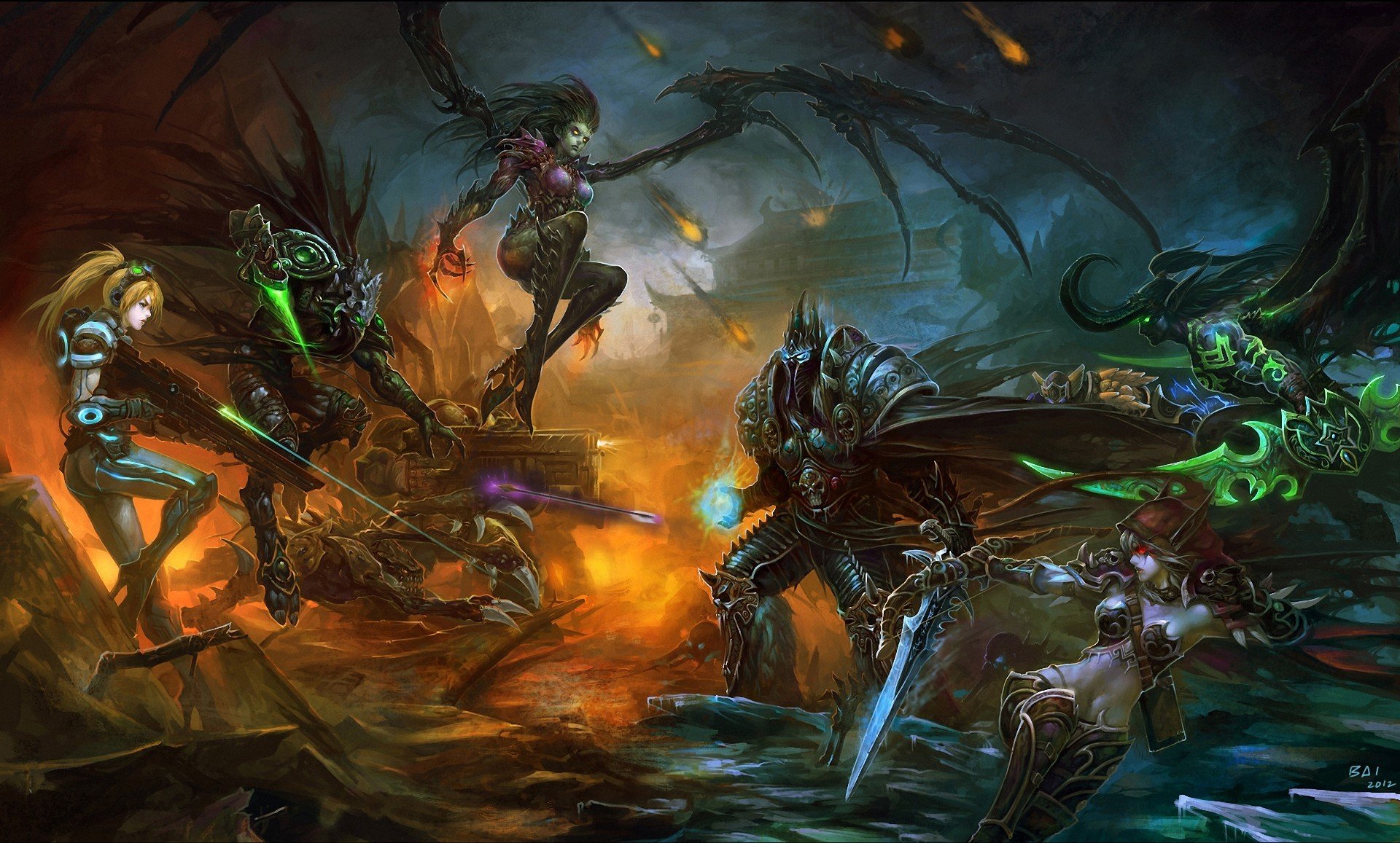 arte buy mundo de warcraft arthas starcraft sarah kerrigan silvana windrunner batalla fuego armas