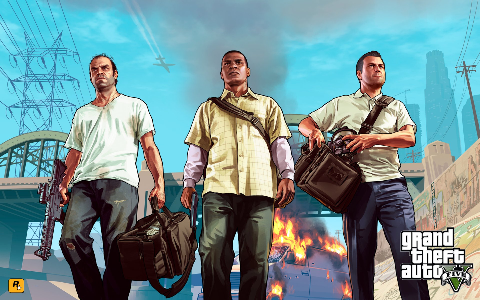 grand theft auto v gta trevor franklin michael bandidos bolsas armas los santos