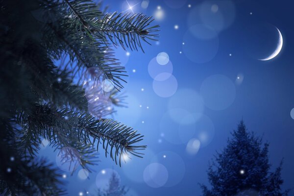 Mes en el cielo de año nuevo