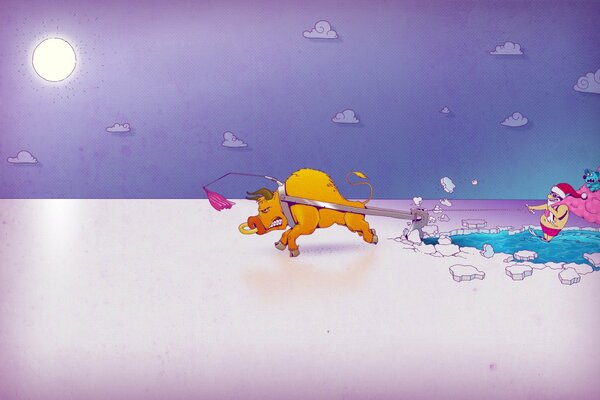 El Toro de Navidad salva a papá Noel