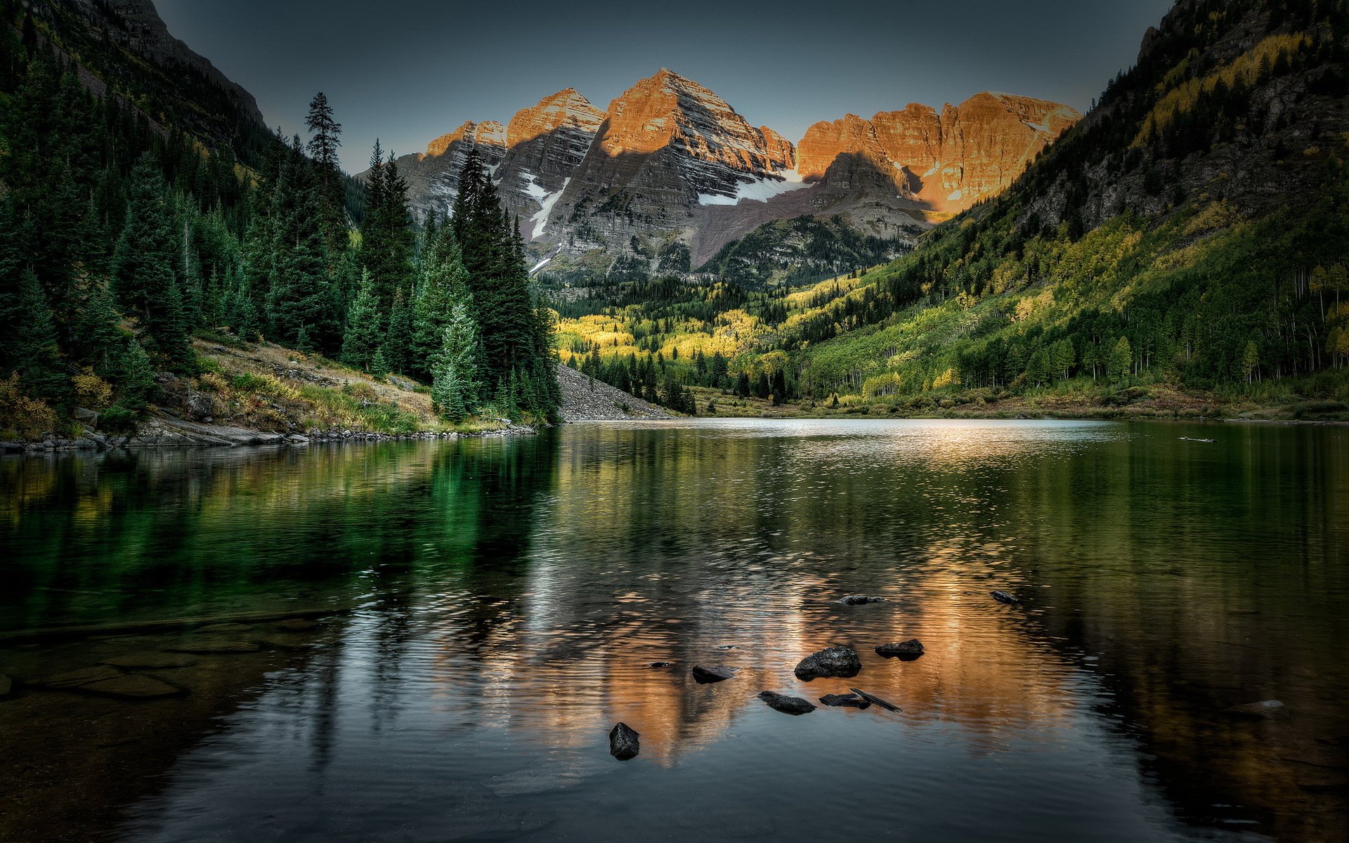 campanas de maroon colorado lago montañas paisaje